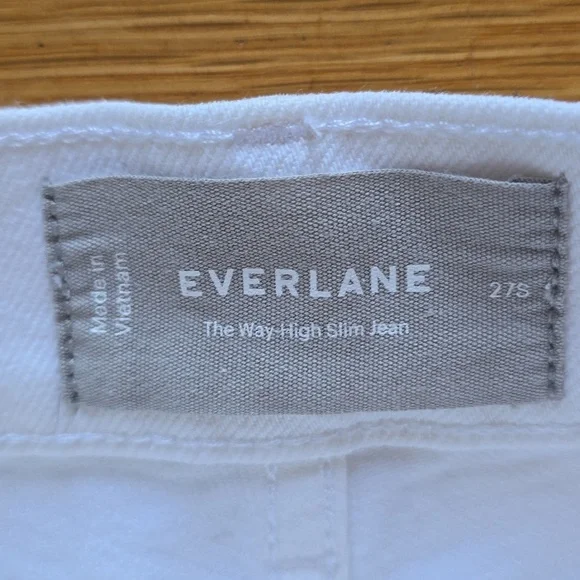 NWOT, Everlane, The Way-High Slim Jean, White, Women's 27S - Picture 7 of 16